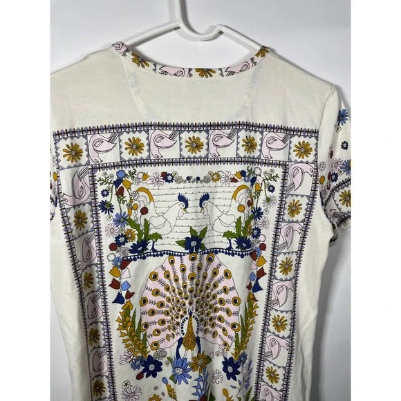 Tory Burch Tee Shirt Dress Womens Short Sleeve Floral Print Casual Designer Boho - Picture 5 of 9